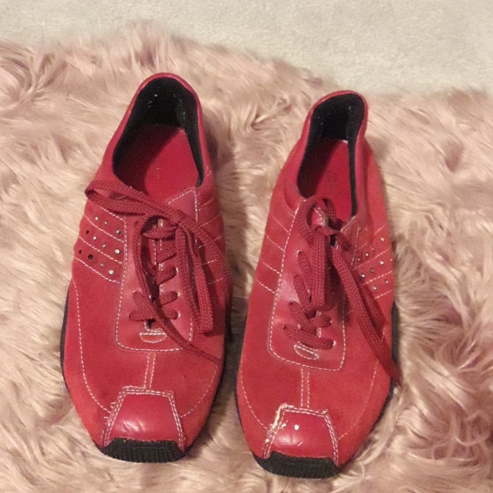 Bakers Red Nubuck Suede Sneakers Size 8